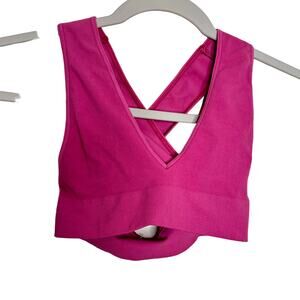 Intimately by Free People Ribbed V-Neck Bralette - Pink NWOT XS/S